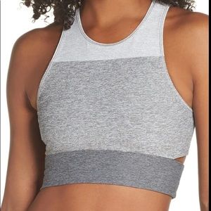 Outdoor voices tri-tone slashback crop gray Small